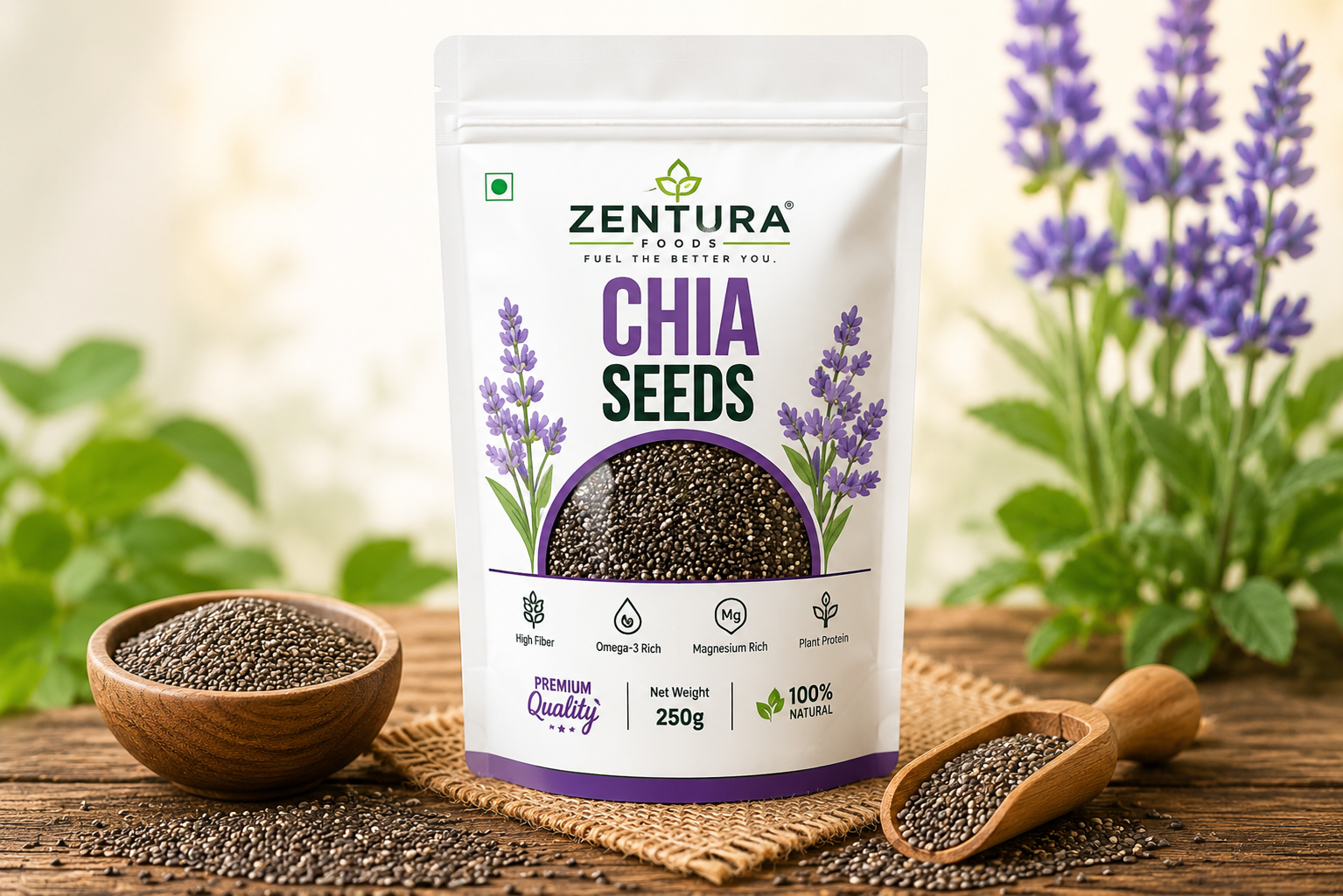Chia Seeds — Zentura Foods 250g pack