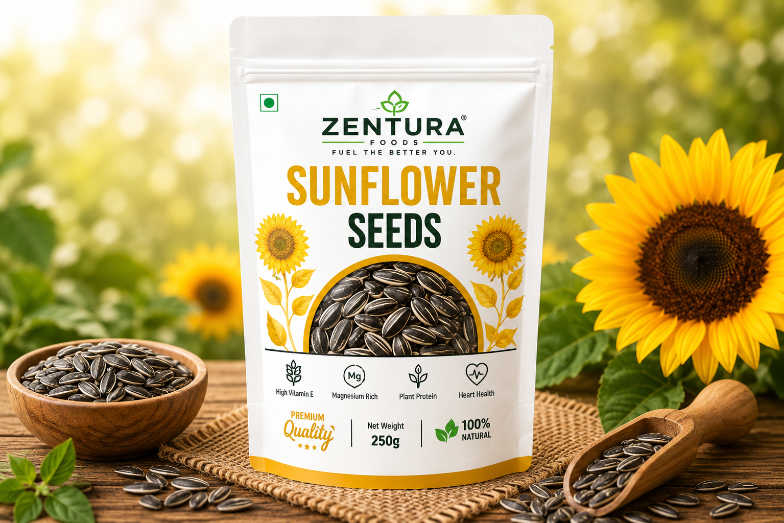 Sunflower Seeds — Zentura Foods 250g pack